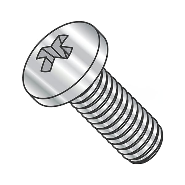 Usa Industrials #10-24 x 1/2 in Phillips Pan Machine Screw, Plain 410 Stainless Steel BULK-SCRW-6145 - main